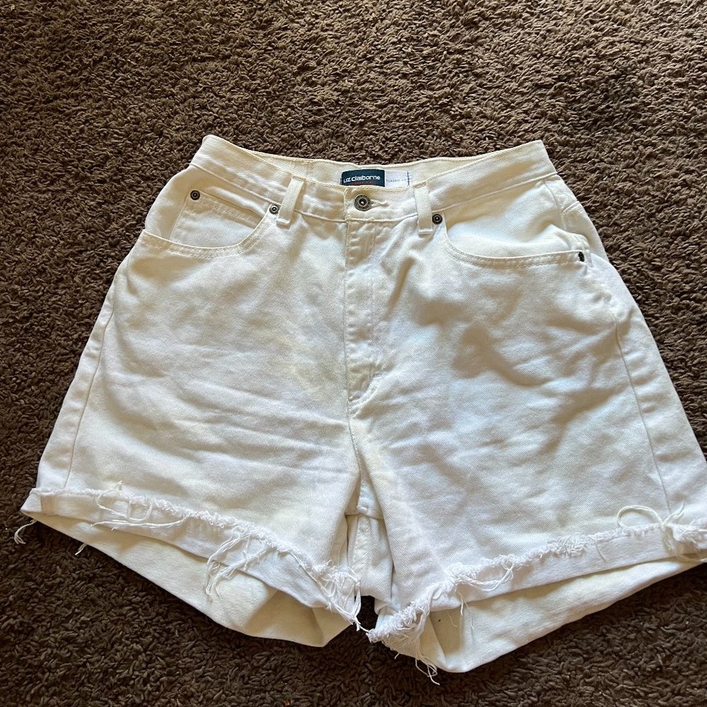 Vintage Liz Claiborne denim white shorts-size 10R